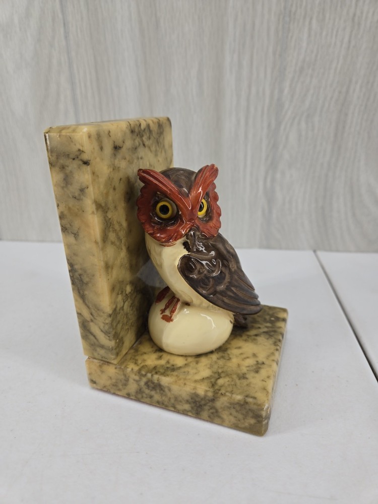 Vintage Owl Single Bookend Stone