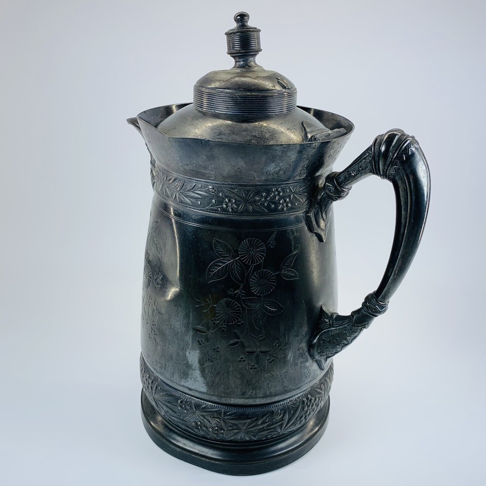 Antique Simpson Hall Miller Silver Plated Water Pitcher Jug. #387