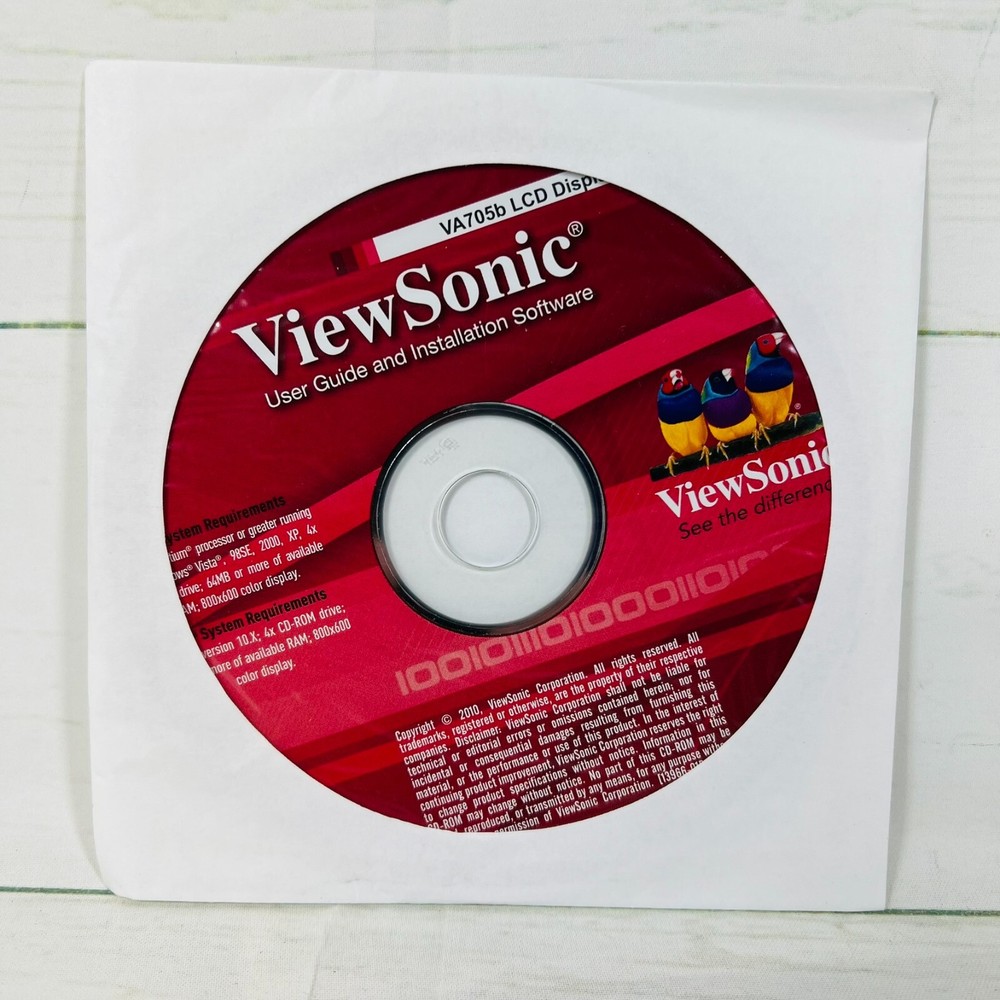 ViewSonic VA705b LCD Display Installation Software Disc
