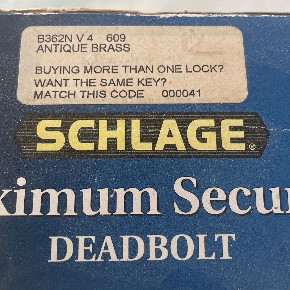 Schlage Deadbolt Locks Maximum Security Sided Keyed Antique Brass New