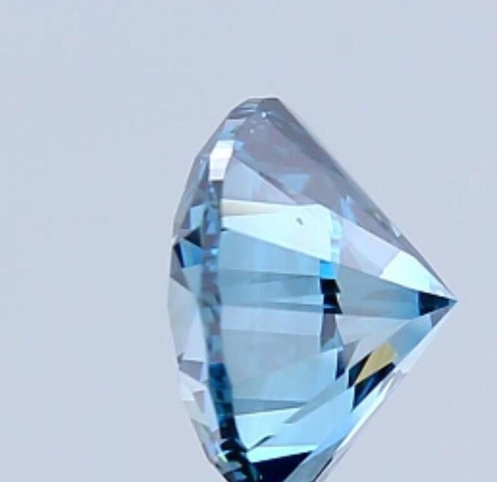 Blue Round Cut Lab Created Diamond IGI