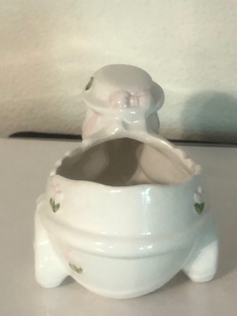 Vintage Chicken Pulling Cart Easter/ Springtime Figurine Planter