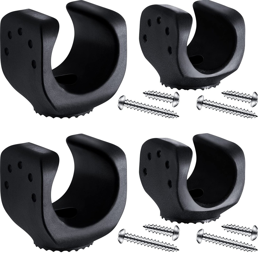 Jetec 4 Pieces Flashlight Mounting Brackets with Screws Versatile Clip Black