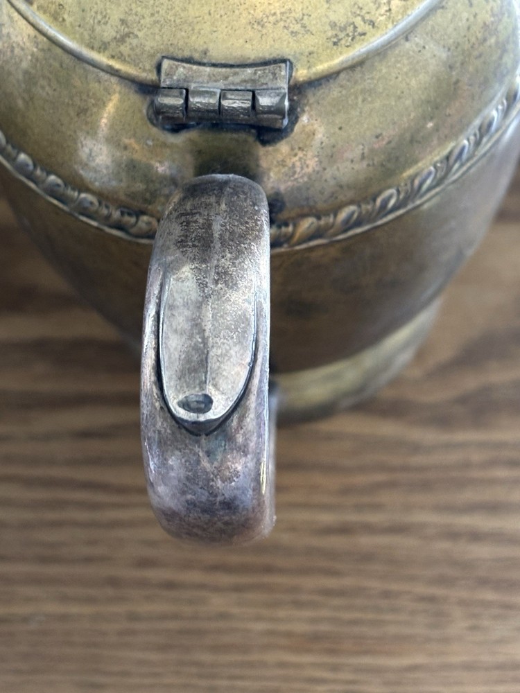 Vintage Silver Plate On Copper Pitcher W/Lid