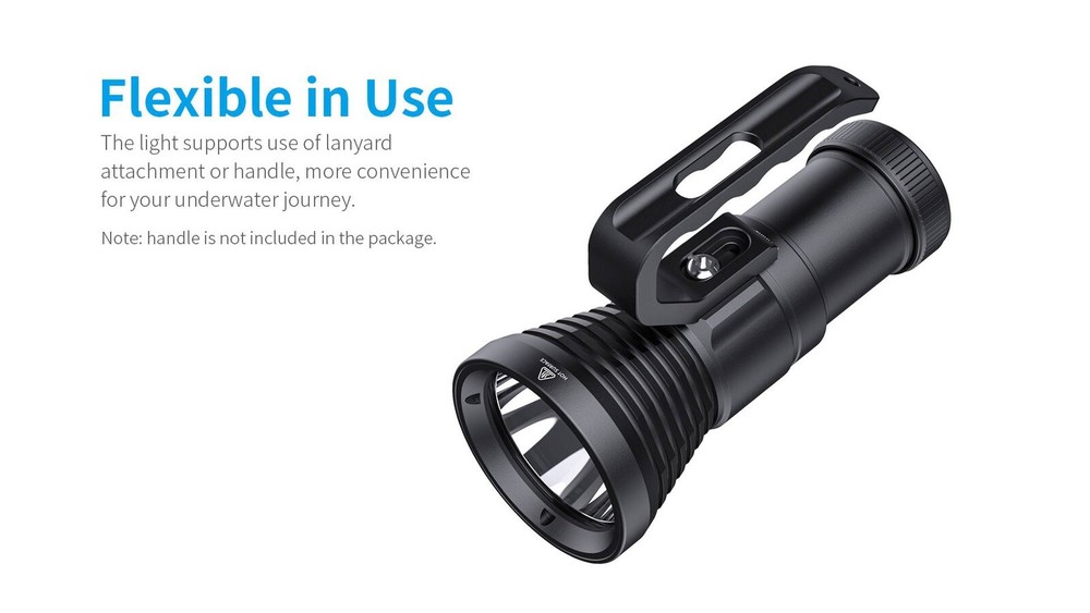 XTAR D28 3600 Lumen Diving Flashlight FULL SET + HANDLE + GREASE - 2023 MODEL