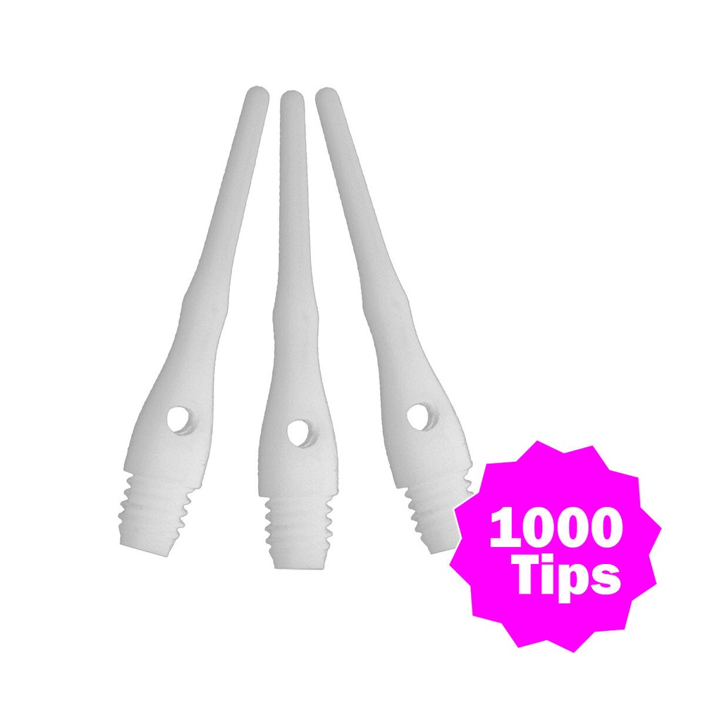 Viper Tufflex III 2BA White 1000ct Soft Dart Tips