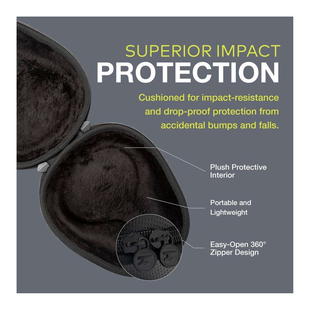 Knox Gear Large Headphone Case with EVA Hard Shell