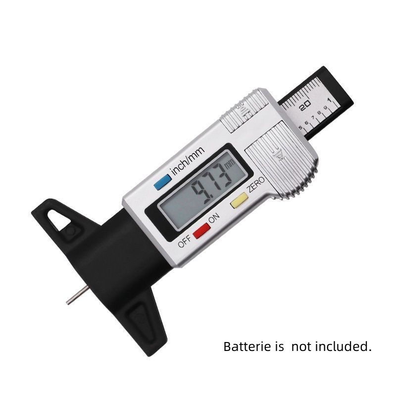 Electronic Digital Tire Tread Vernier Calipers Digital Tread Depth Gauge Silver