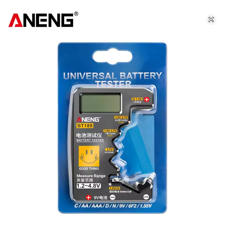 Universal Battery Tester LCD AA AAA C D 9V Button Cell Checker Tool