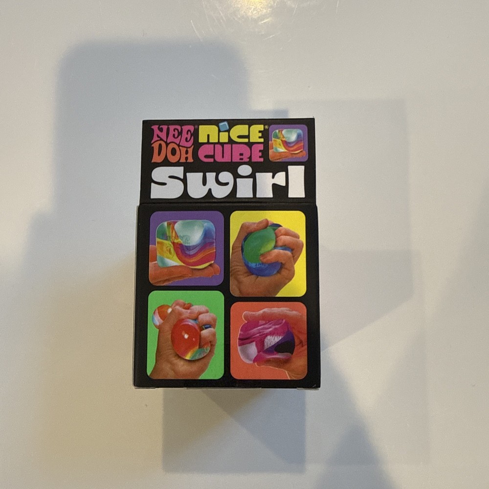 ORANGE Schylling NeeDoh Nice Cube Swirl. Super Solid Squish AUTHENTIC