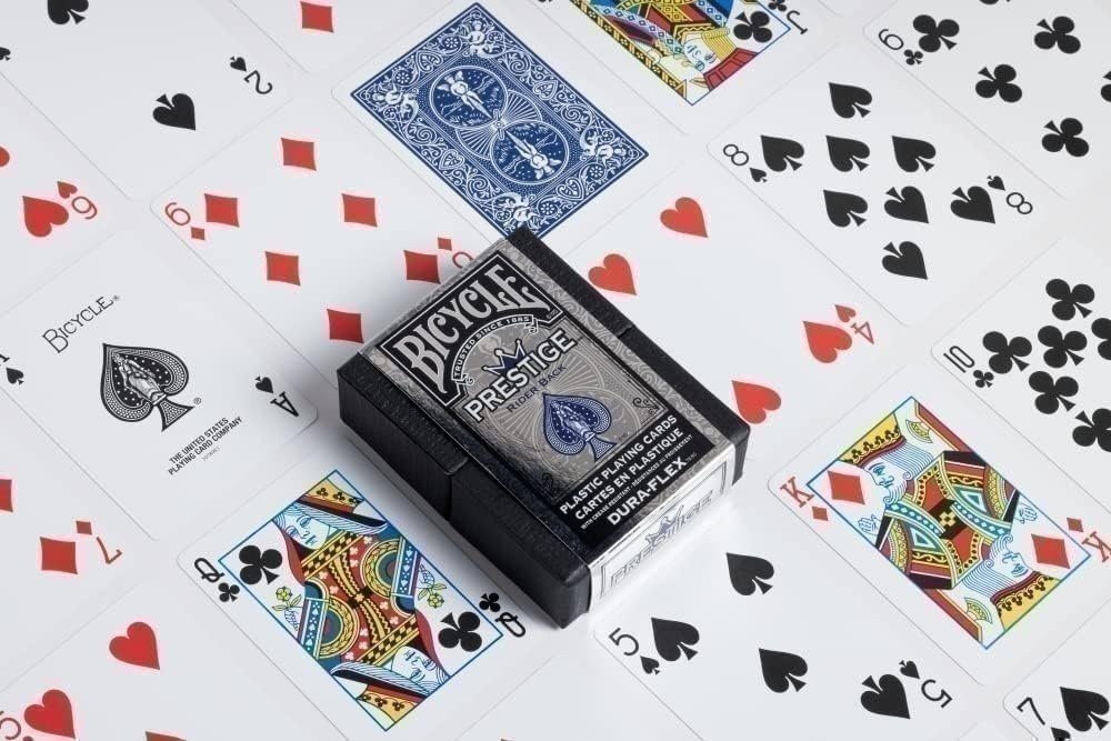 Bicycle Prestige Waterproof Plastic Playing Cards, Red and Blue 2 Pack