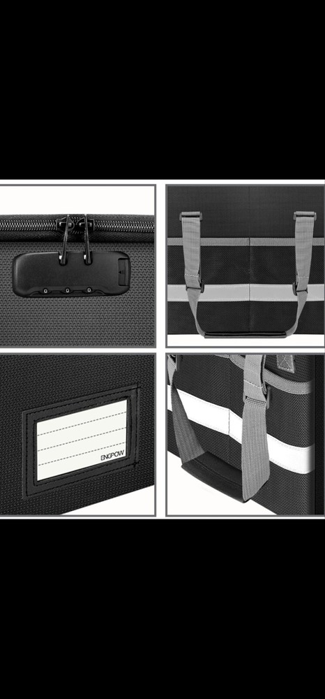 Fireproof File Box with Lock, Collapsible Document Organizer, Portable Storage