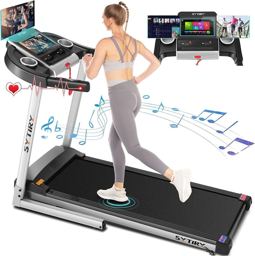 3.25HP Folding Treadmill Running Machine W/10” Touchscreen APP Control Speaker🏃