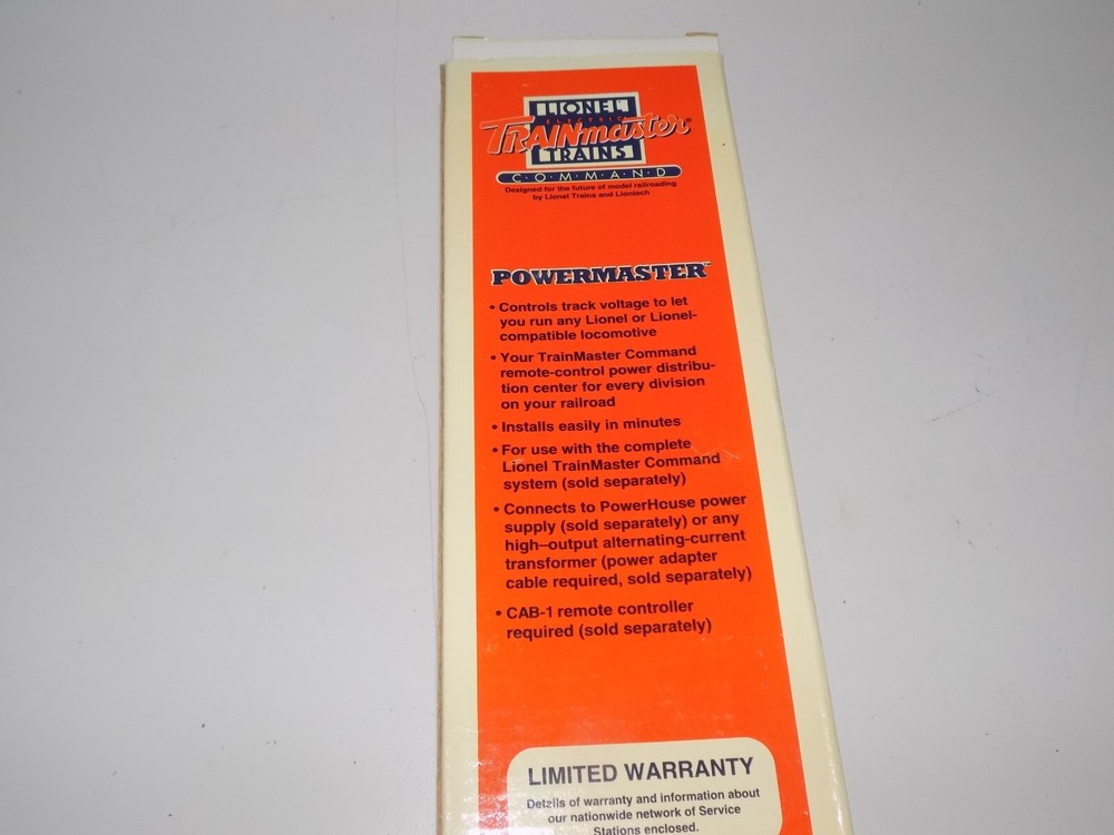 Lionel Trains Trainmaster Command Powermaster #6-128687 + PM-1 Power Adapter