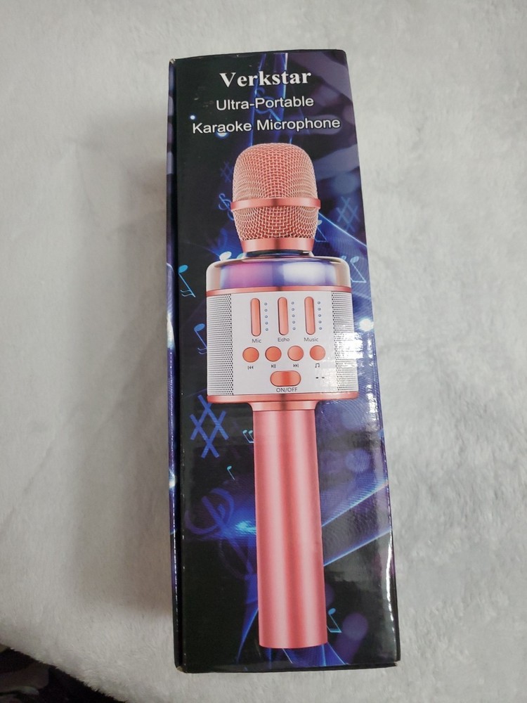 Verkstar Bluetooth karaoke Wireless Microphone USB Black