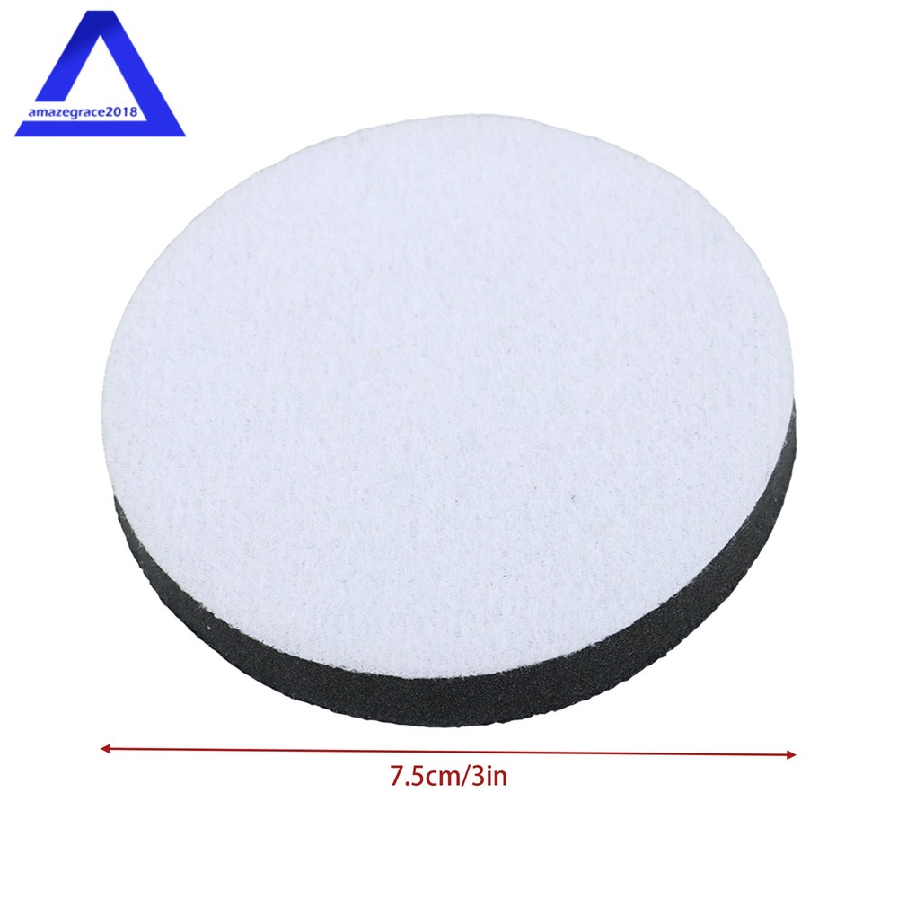 10 Pack 3 Inch (75mm) Foam Interface Pad, Hook and Loop Soft Foam Buffing Pad