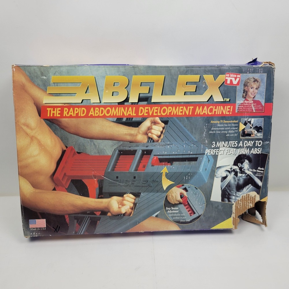 90's AB FLEX Rapid Abdominal Workout Machine Abflex New With Damaged Box