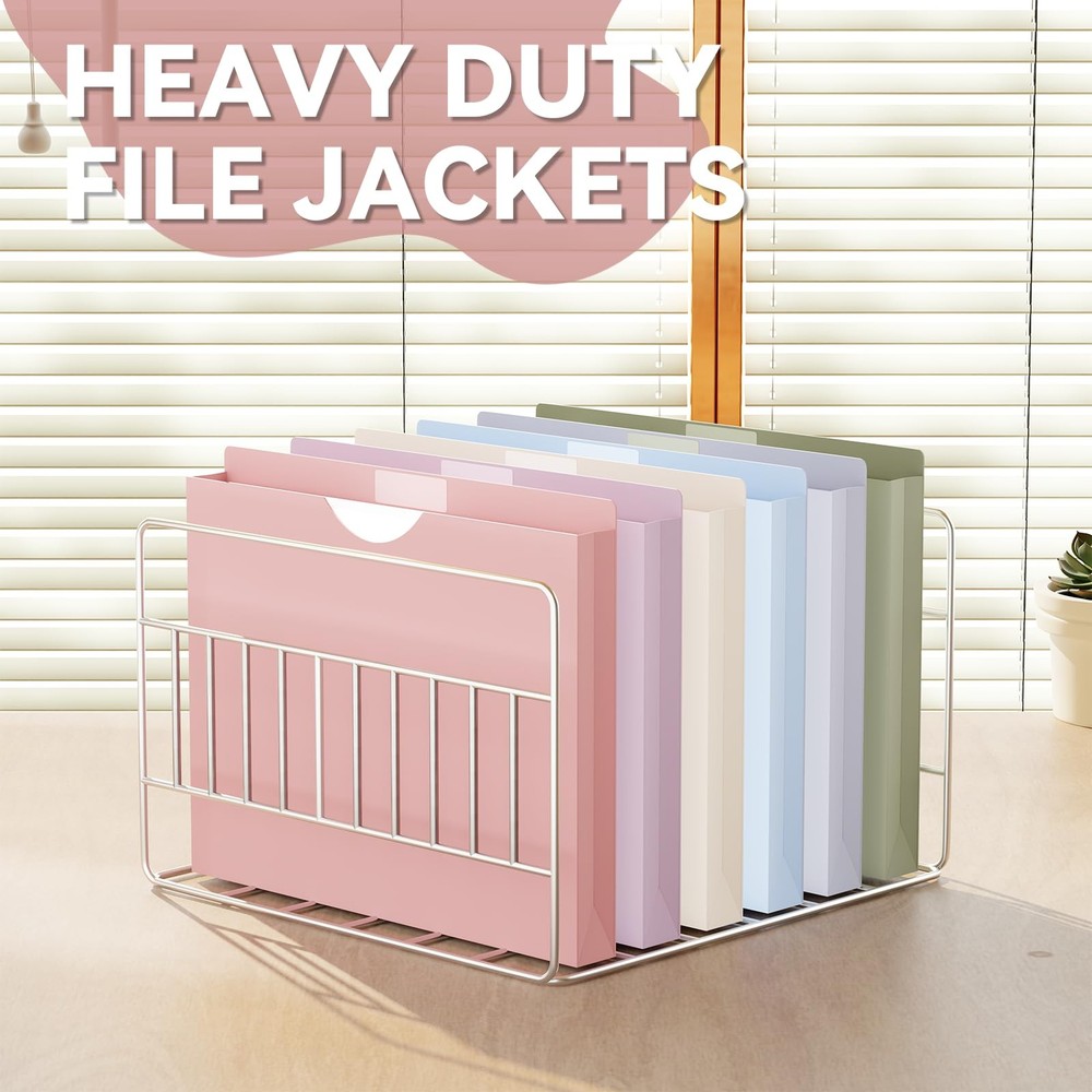 Plastic 1 Inch File Jackets Letter Size, Expanding File Folde for Documents,U...