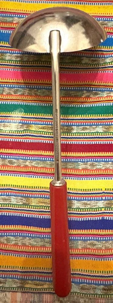 VINTAGE LOT 7 piece RED BAKELITE handled serving Serveware set
