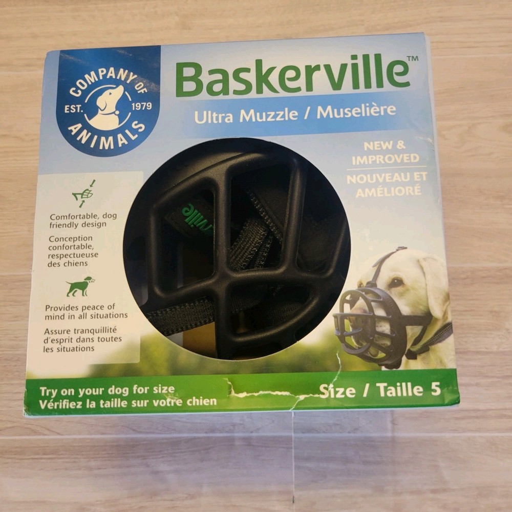 For LARGE Dogs ~ Baskerville Ultra Muzzle for Dogs, Size 5 ~ Open Box