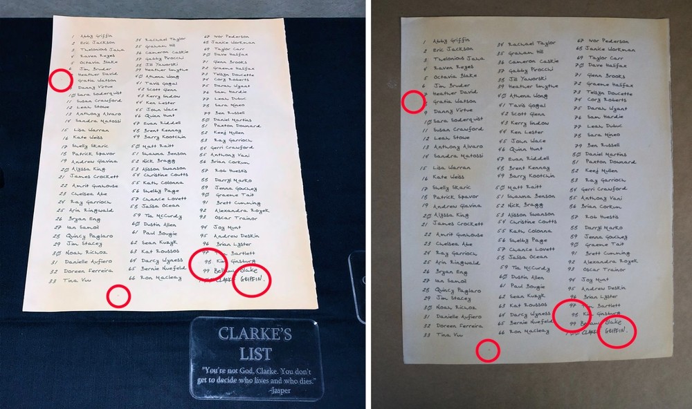 Clarke's List "The 100" Screen used prop #1