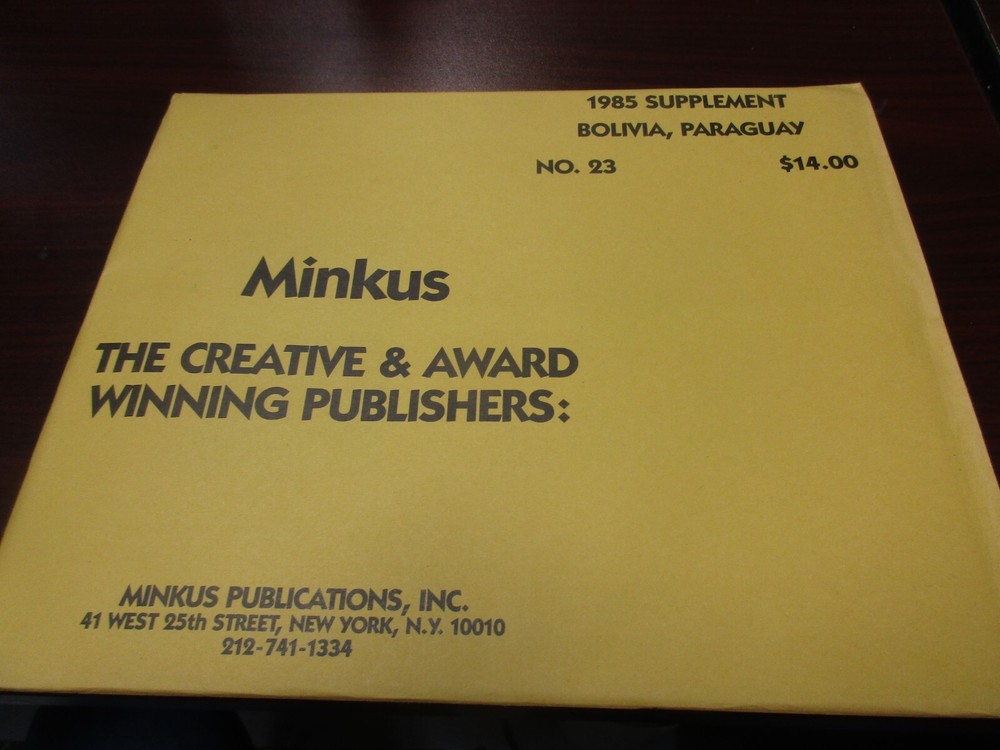 "MINKU" STAMP ALBUM  1985  SUPPLEMENT  BOLIVIA, PARAGUAY   W/FREE SHP.