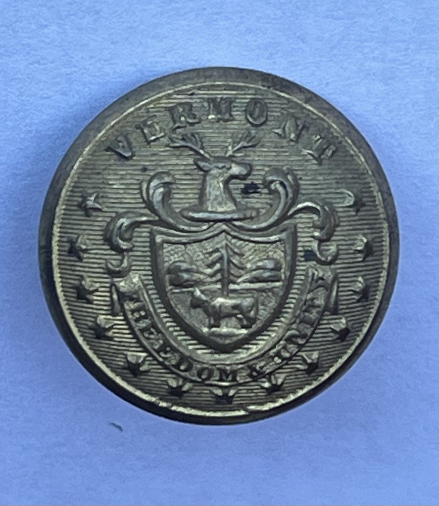Vermont Civil War - Indian War Button 2 piece Waterbury