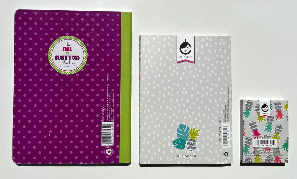 Studio C Notebook Composition Book & Mini Pocket Size Notes Pad Bundle