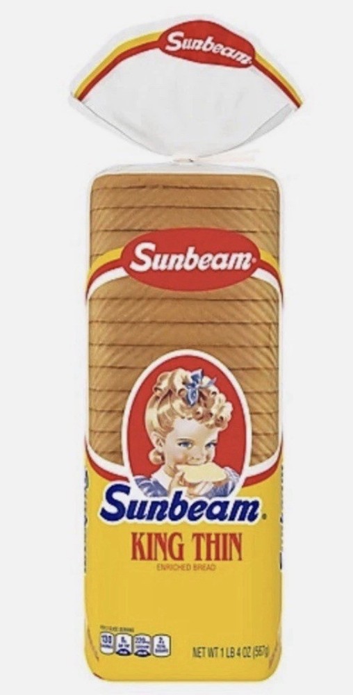Sunbeam King Thin White Loaf Bread, 20 oz, SAME DAY SHIPPING!