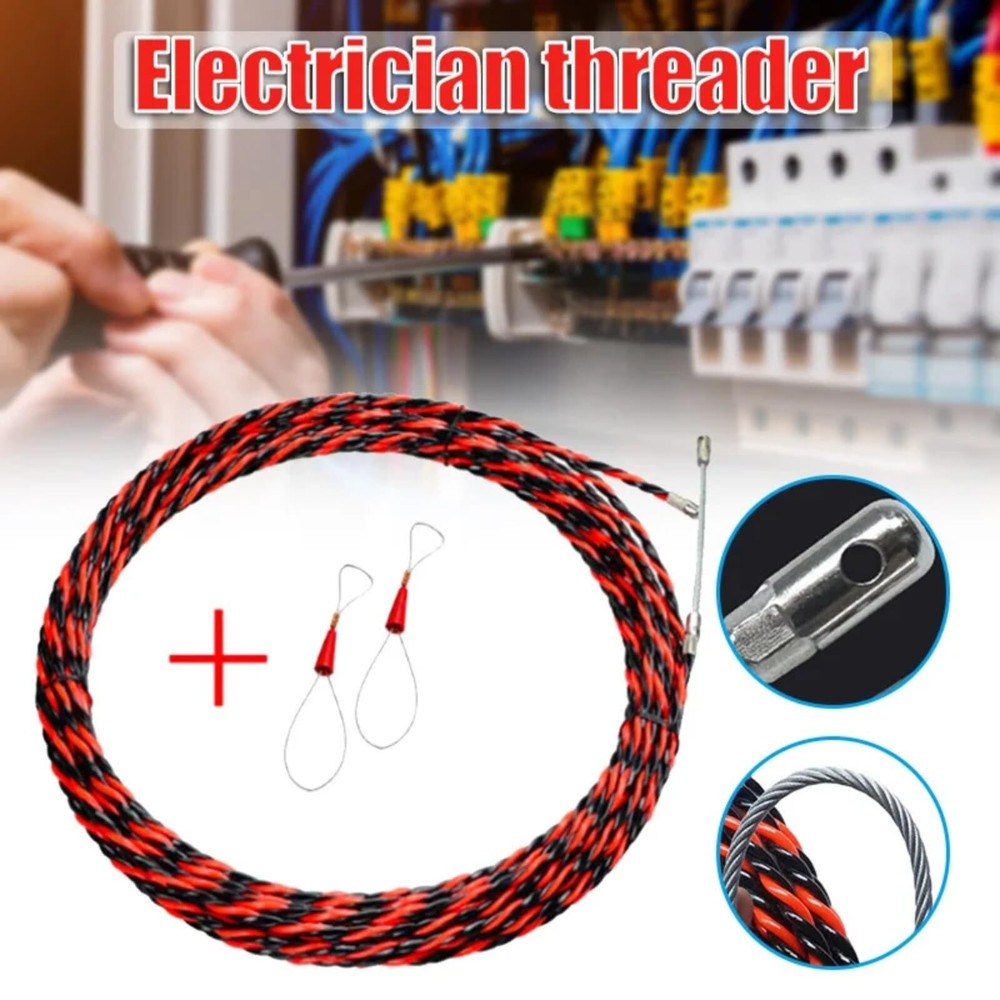 Fish Tape Wire Puller Through Wall Wire Threader OD 6mm Plus Fish Cable Faste...