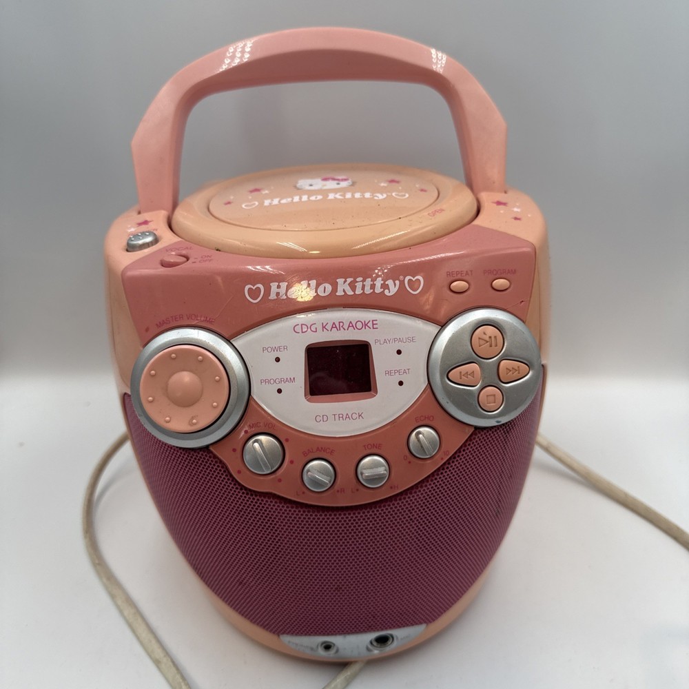 2002 Hello Kitty CDG CD Player and Karaoke Machine HK101  Missing Microphone