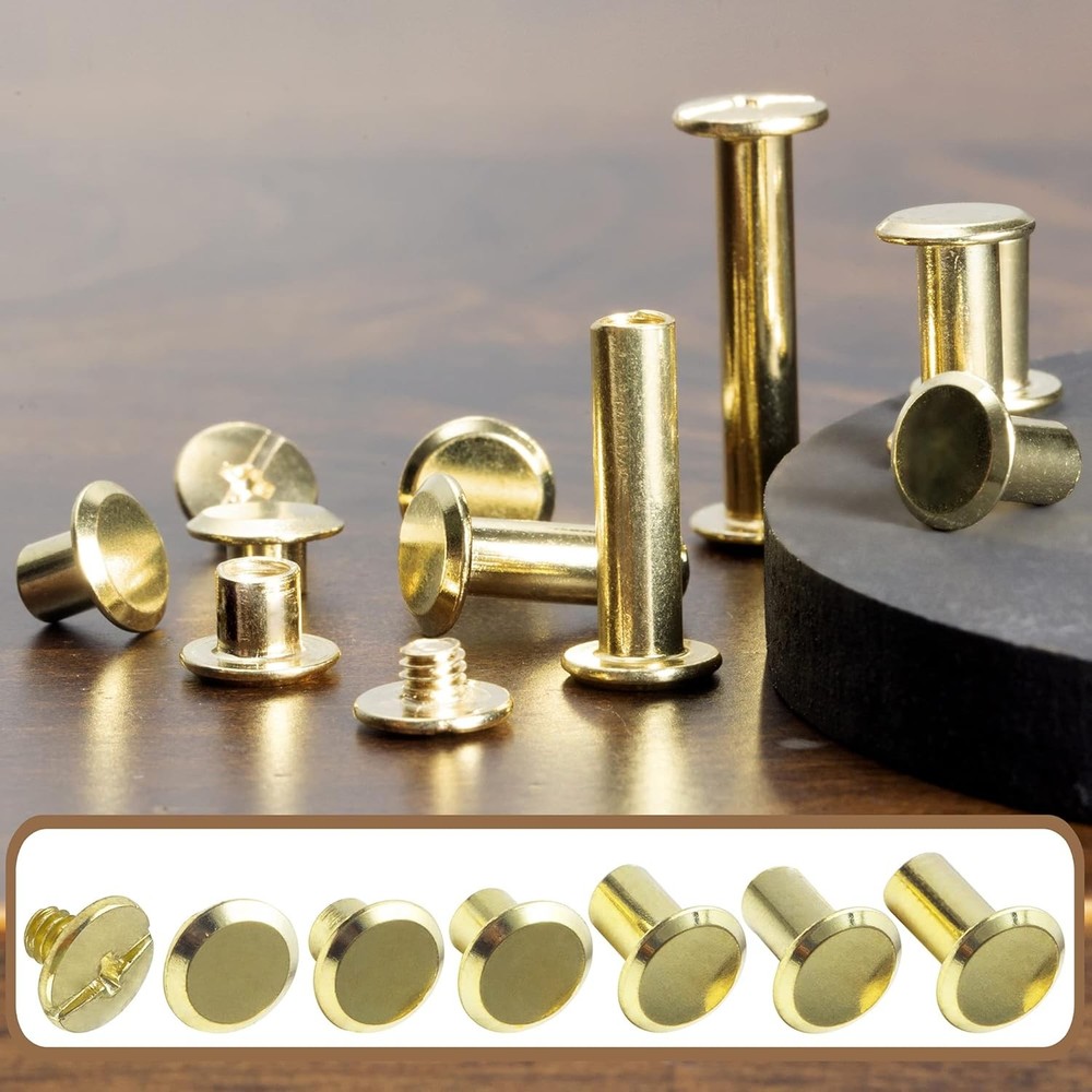 110Sets Chicago Screws Leather Rivets Assorted Screw Rivets Chicago Binding Scre