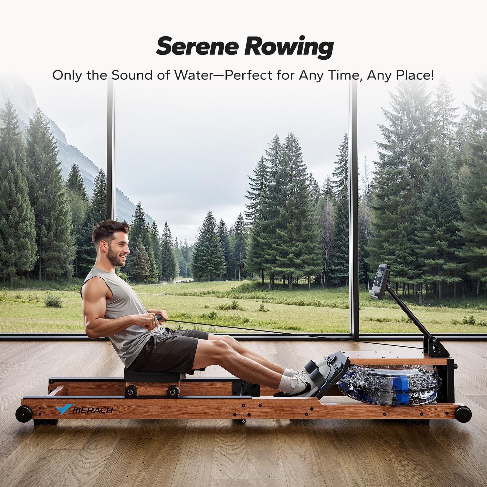 Water Rowing Machines for Home Foldable Row Machine with 400LBS Weight Capacity