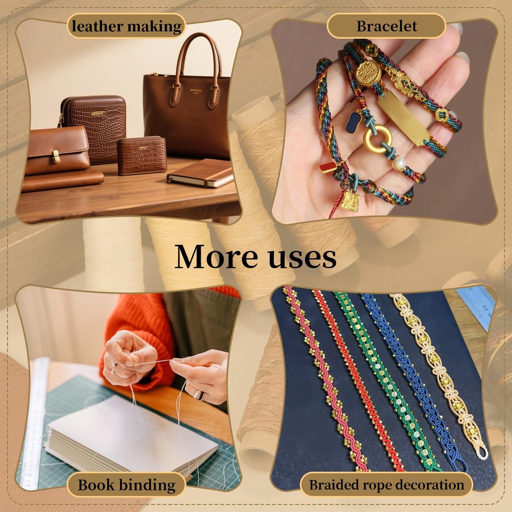 48 Colors Waxed Thread, Leather Thread for Hand Sewing, Book Binding Threads,...
