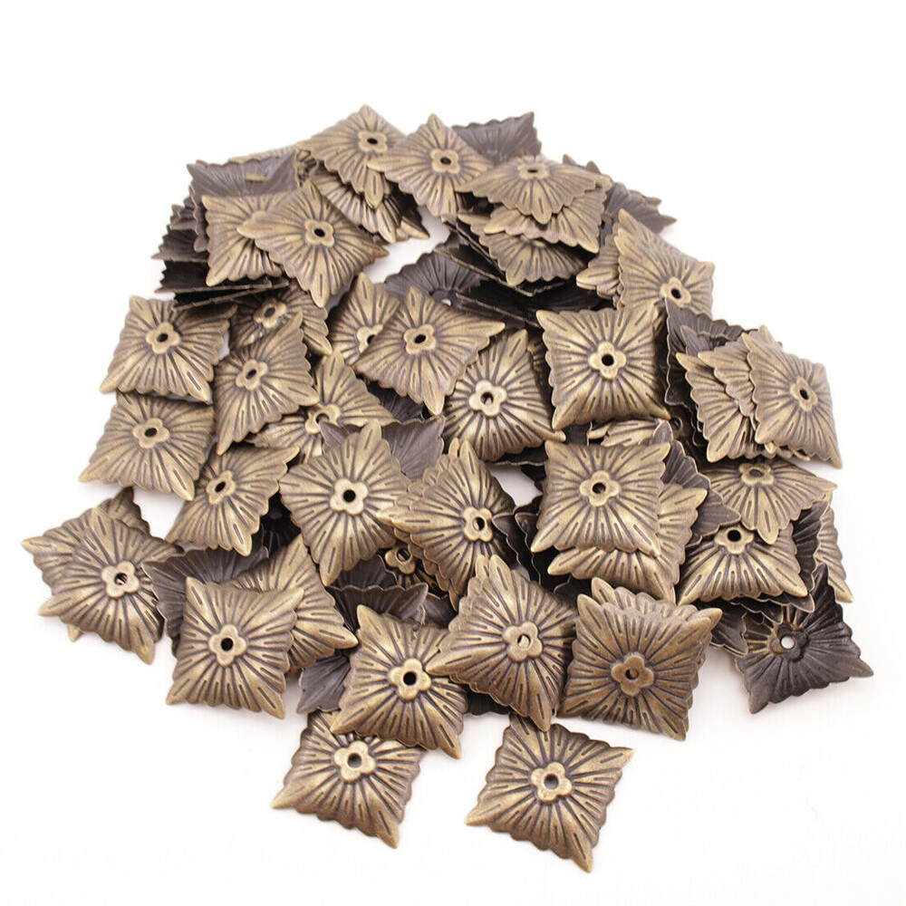 100PCS Square Bronze Antique Upholstery Nails Tack Studs Furniture Decorative US
