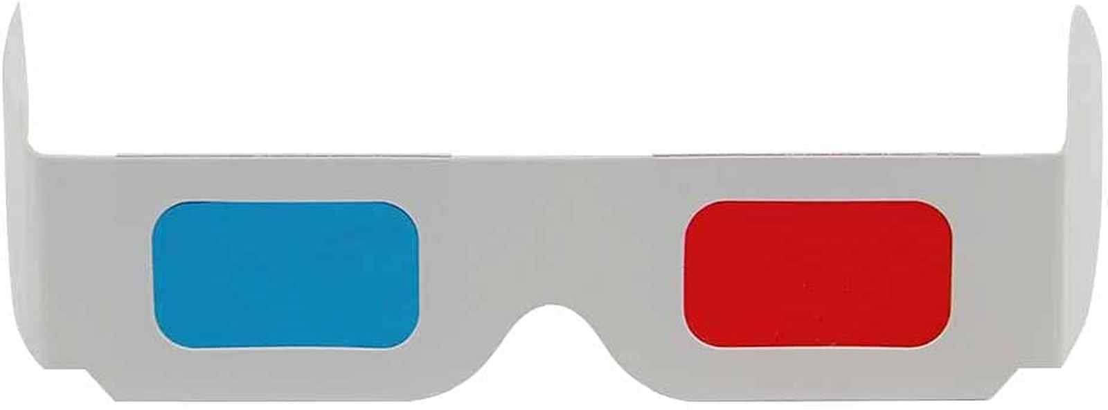 50 Pairs - Flat- 3D Glasses Red and Cyan White Frame Anaglyph Cardboard