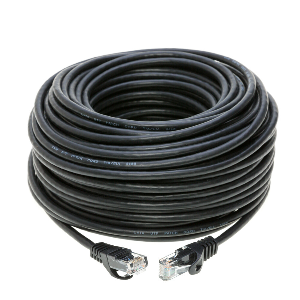 CAT6 Black Patch Cord Network Ethernet Cable LAN RJ45 UTP 25FT- 200FT Multi LOT