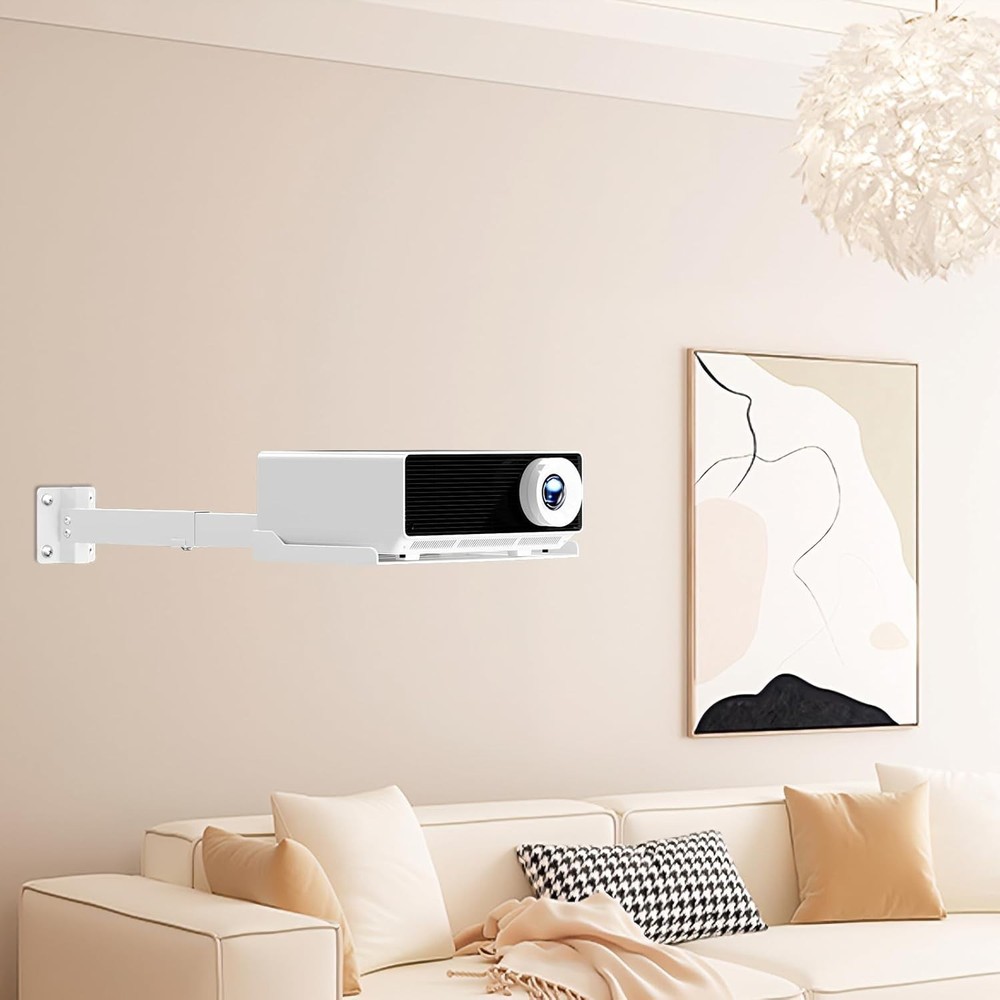 Effortless Installation Projector Ceiling Mount with Adjustable Height & Tray
