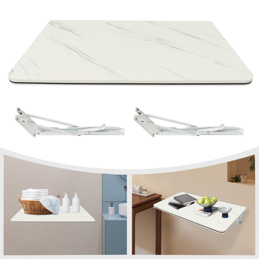 Modern Folding Wall Desk Wall-mounted Folding Table Foldable Table White Indoor