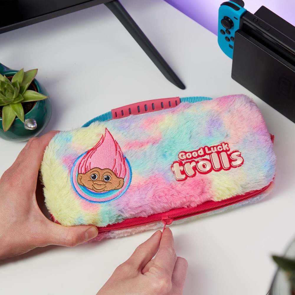 Numskull Good Luck Trolls Hard Shell Travel Case for Nintendo Switch Console