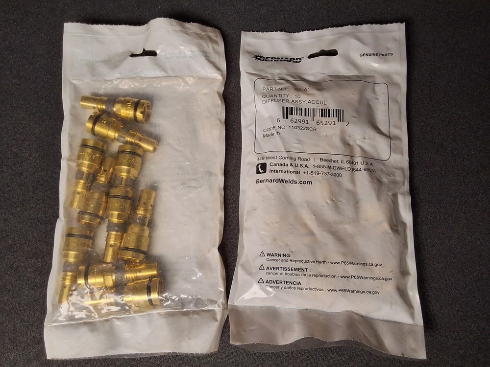 10 Pack - Bernard AccuLock S Welding Torch Gas Diffuser Threaded Nozzle - DS-A1
