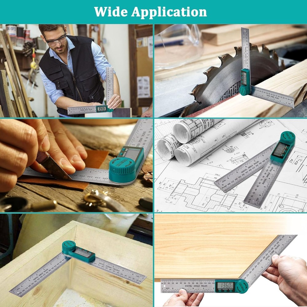 Digital Angle Finder Protractor, Ruler with 7inch/200mm, Angle...