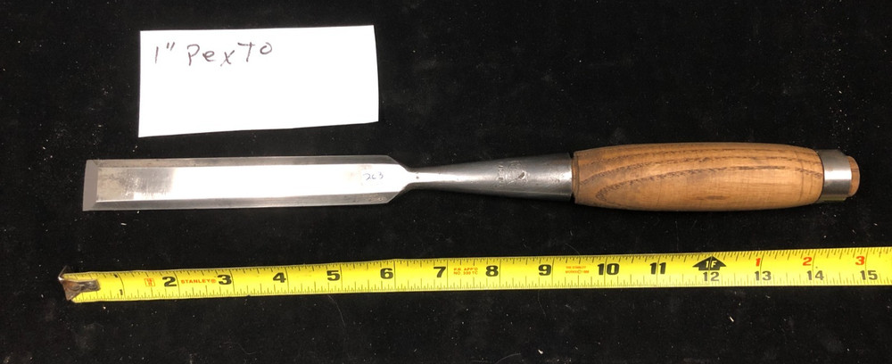 PEXTO 1" Bevel Edge Socket Chisel Hardwood Handle STAINLESS Striking Ring