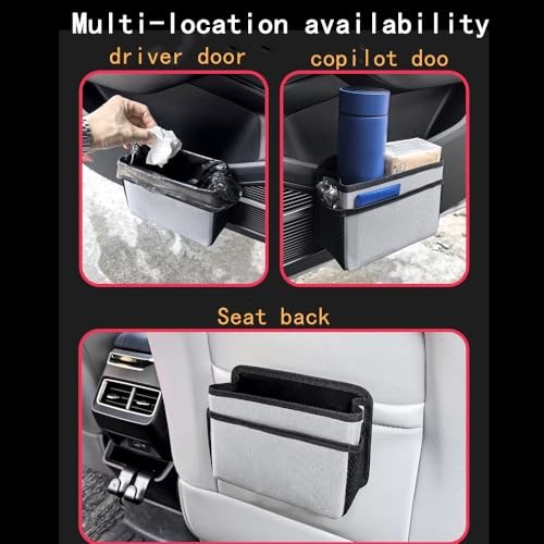 Car Trash Can, Foldable Multifunctional Hanging Storage Box Trash Can black