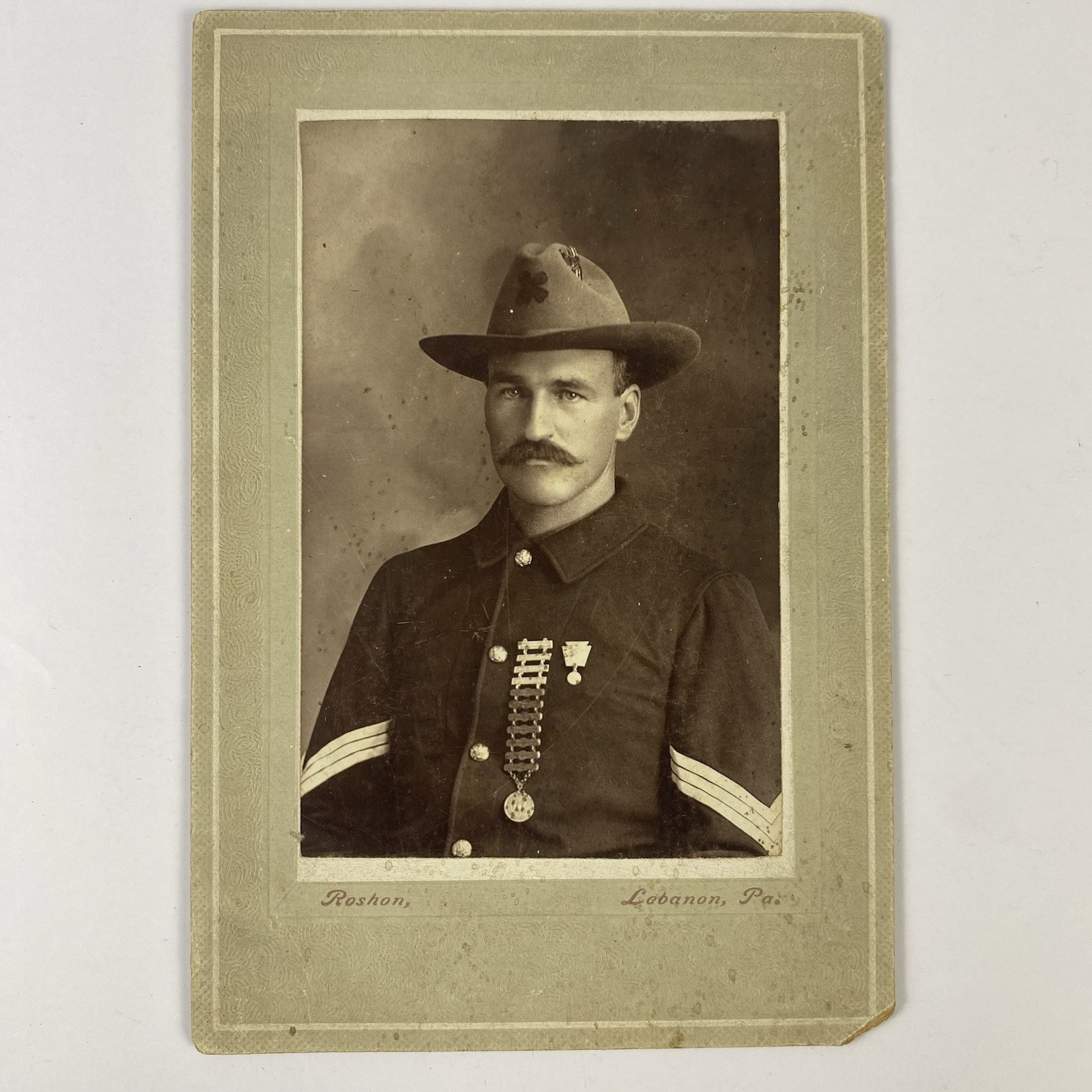 Spanish American War Soldier Cabinet Photo Pennsylvania Guard 2nd Army Corp Sgt