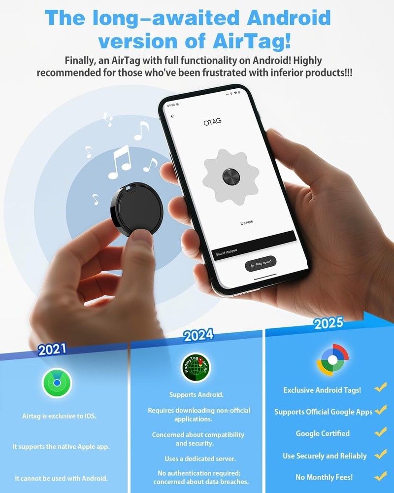 Air Tags for Android,Air Tags-4 Pack Android,Android Tracker Tags,2 Battery