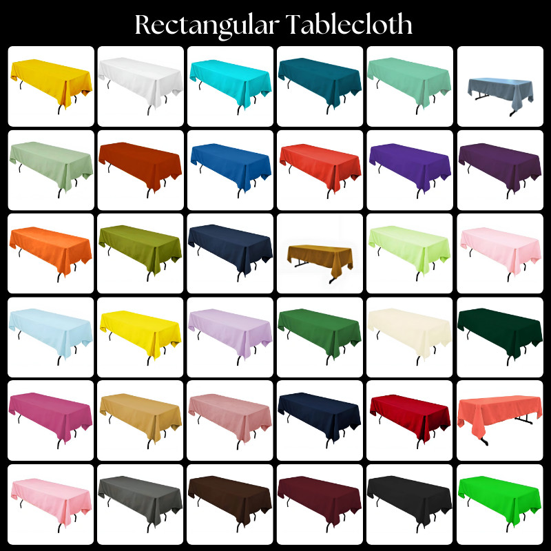Premium Polyester Rectangular Tablecloth – 60"x108" for Weddings & Events
