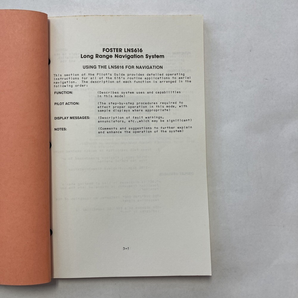 Foster LNS616 Long Range Navigation System Operation Manual