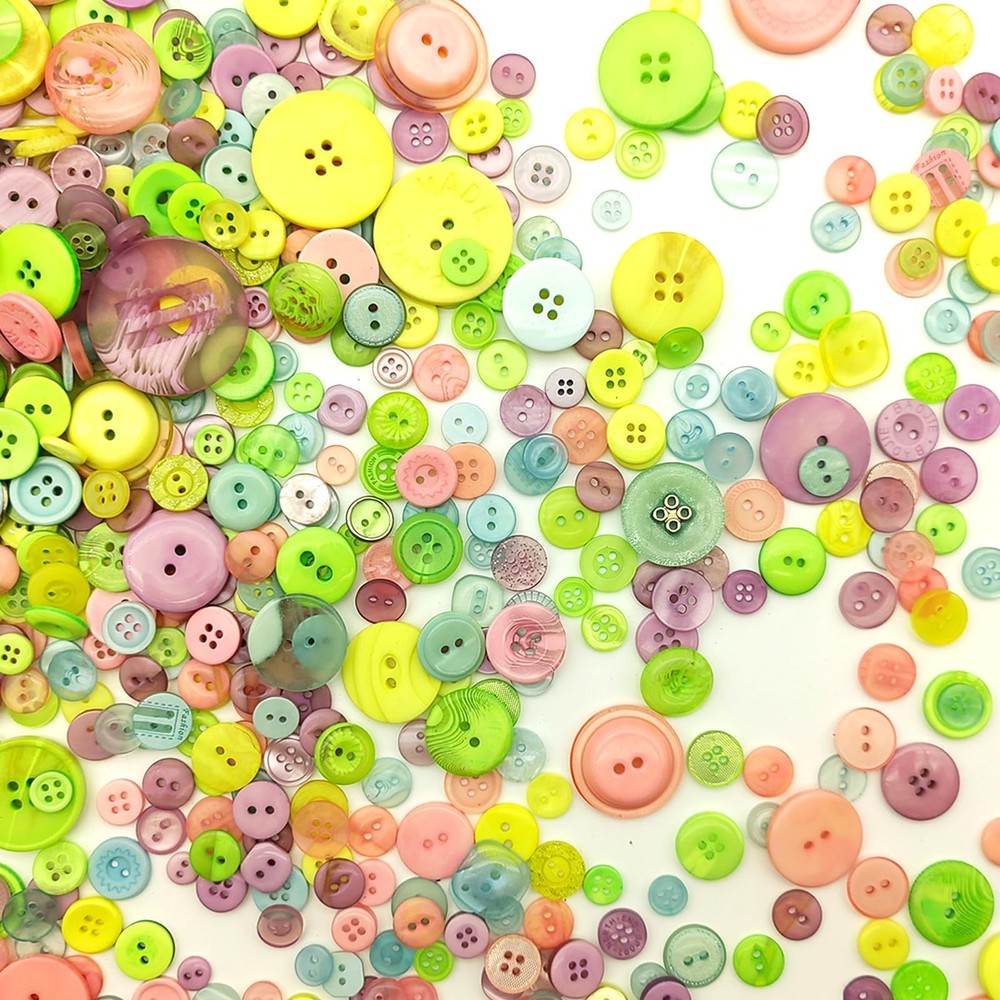600-700Pcs Macaroon Buttons for Crafts Assorted Multicolor Craft Buttons Maca...