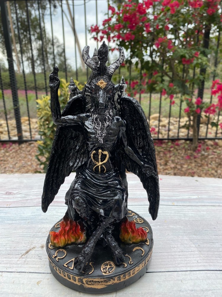 Templar Sabbatic Goat Baphomet Satan Black 10"X6" / Devil / Evil / Seating Down